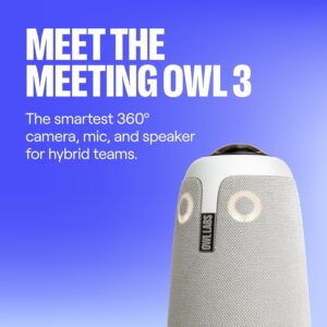 Owl Labs Meeting Owl 3 – 360° 1080p HD Conference Room Camera, AI-Driven Speaker
